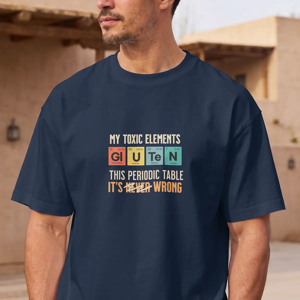 Camiseta Unisex Toxic Elements azul para celiacos