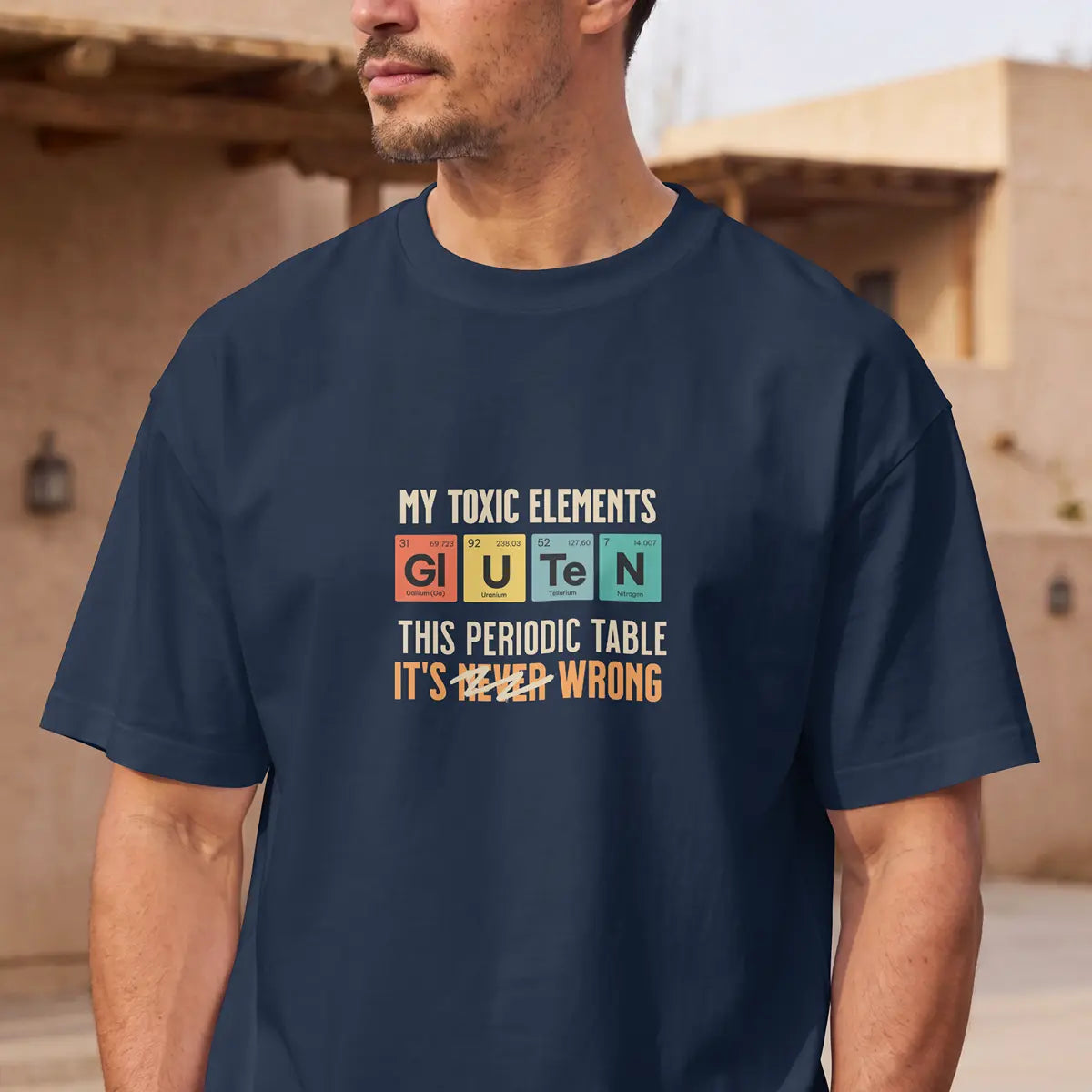 Camiseta Unisex Toxic Elements azul para celiacos