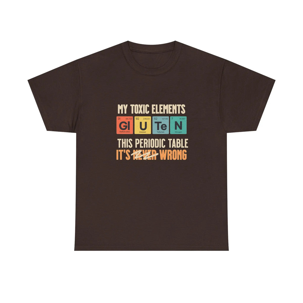 Camiseta marron con chiste para celiacos