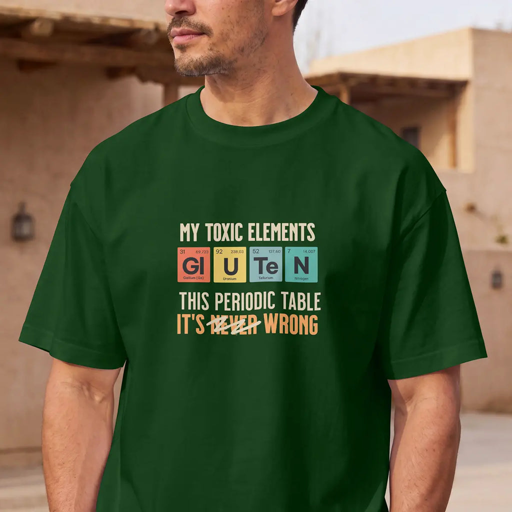 Camiseta Toxic Element Verde Bosque Unisex para Celiacos