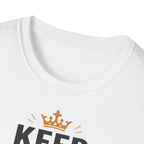 camiseta keep calm cuello redondo blanca