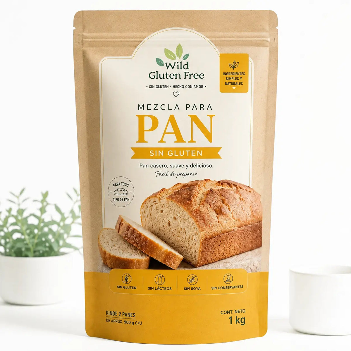 mezcla para preparar pan sin gluten en casa